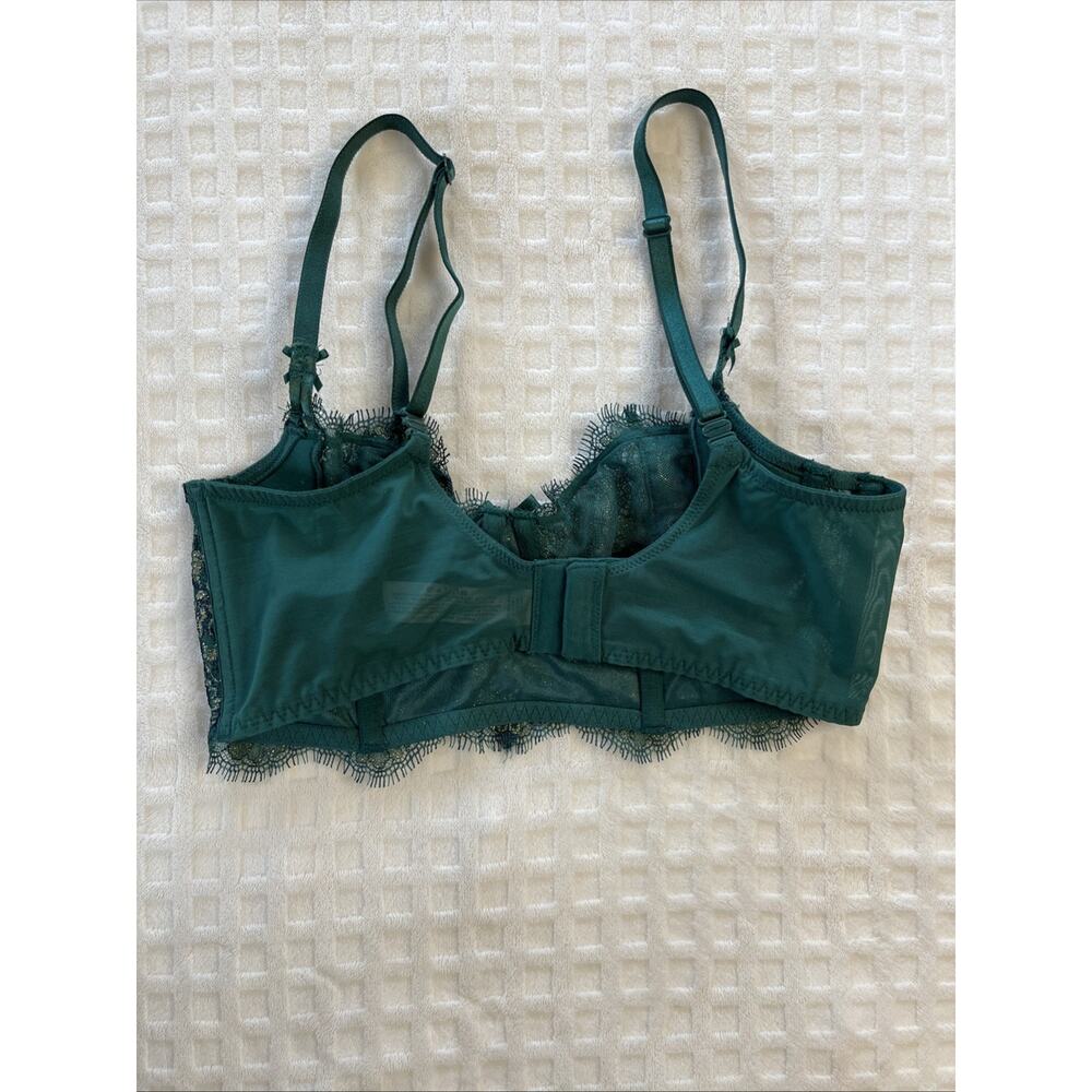 Victoria's Secret 32C Dream Angels Push-up Without Padding Green Blue Lace - Picture 6 of 12